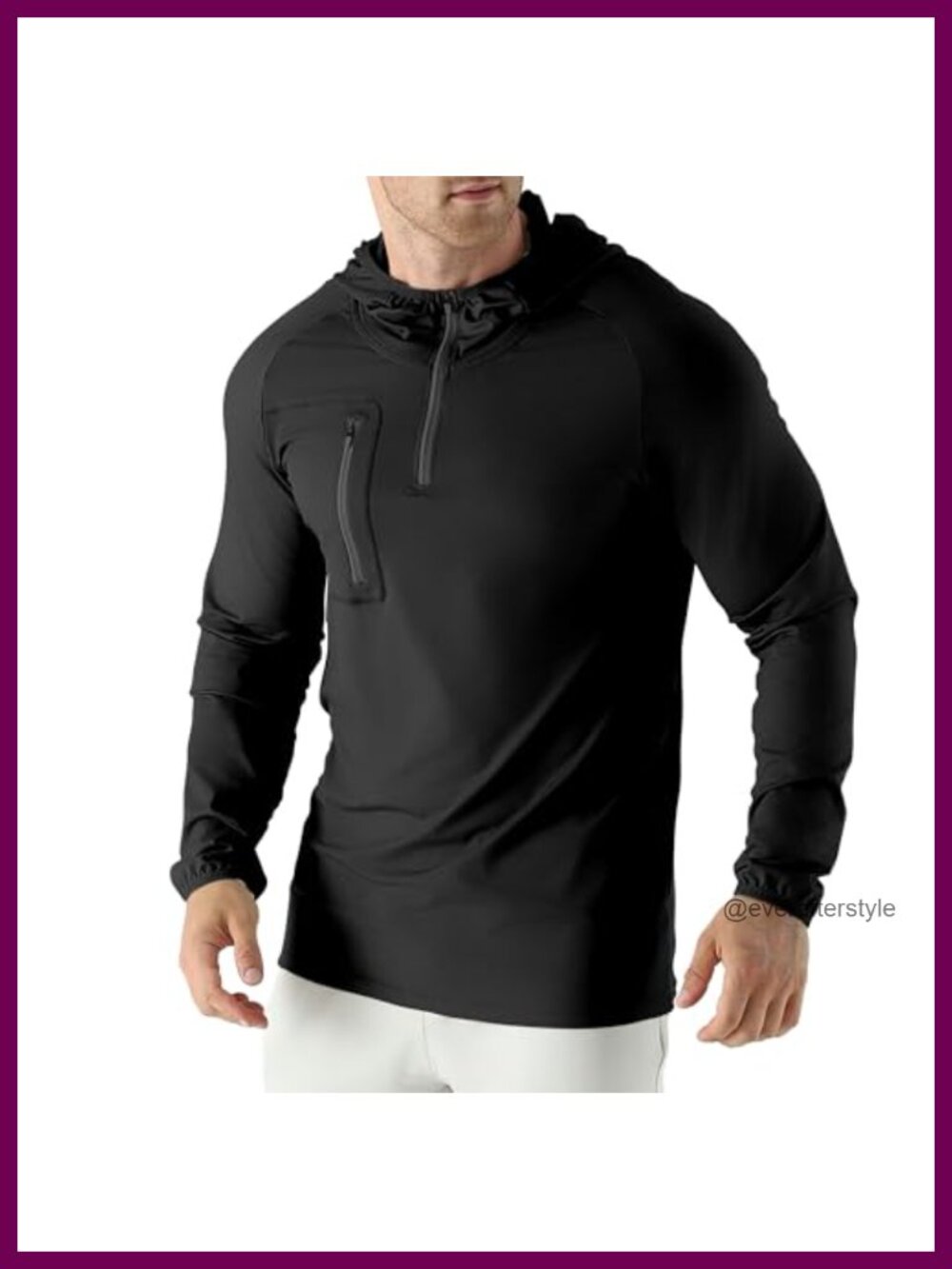 Men's Athletic Hoodie Quarter Zip Quick Dry Gym Sweatshirt